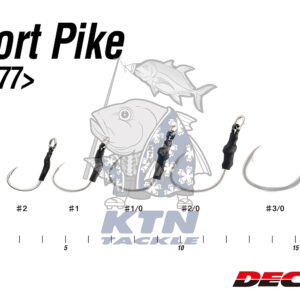 DECOY DJ-77 Short Pike ตัวเบ็ด Assist Hook เดี่ยวสายสั้น ใส่หัว-ท้ายจิ๊ก แคสติ้งปลั๊กเพนซิล Made in Japan