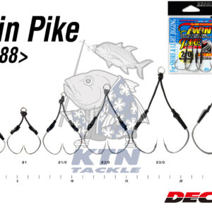 DECOY DJ-88 Twin Pike ตัวเบ็ด Assist Hook คู่ผูกสำเร็จ ใส่ไมโครจิ๊กถึงไลท์จิ๊ก Made in Japan