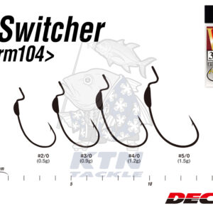 DECOY Worm 104 W-Switcher เบ็ดหนอนถ่วงตะกั่วหน้า หัวทิ่มตกสวย ล็อกหนอนแน่น ตกปลาช่อน กะพง Japan แท้