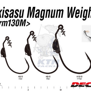 DECOY Worm 130M Makisasu Magnum Weighted ตัวเบ็ด Offset Hook ไซส์ใหญ่ 6/0-10/0 ถ่วงตะกั่ว Made in Japan
