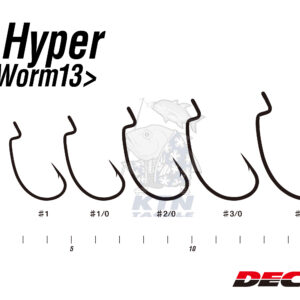 ตัวเบ็ดหนอน DECOY Worm 13 KG Hook Hyper ก้านหนาพิเศษ Extra Heavy ลุยหมายรก ตกปลาชะโด กะพง Japan แท้