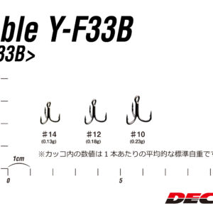 เบ็ดสามทาง DECOY Y-F33B (Katsuichi) ก้านบาง คม งานไมโครปลั๊ก Light Game ปลายเปิดชาร์จติดไว NS Black Japan แท้