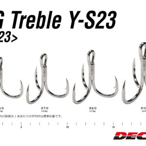 DECOY Y-S23 Big Treble Hook เบ็ดสามทางบิ๊กเกม ก้านหนาพิเศษ ตกทูน่า GT แคสติ้งป็อปเปอร์ ทนน้ำเค็ม Japan แท้